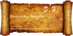 Dvorszky Harald névjegykártya